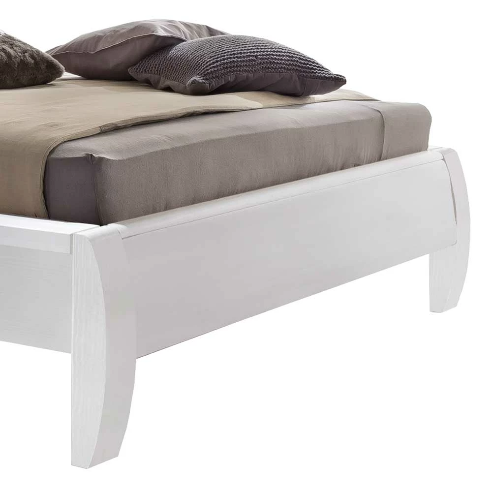 160x200 Doppelbett In Weiß & Dunkelbraun - Vattaru - Image 4