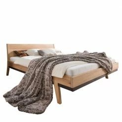 160x200 Wildeiche Doppelbett Mit Kopfteil - Elscura