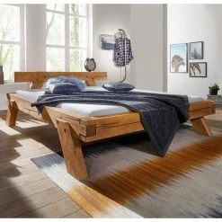180x200 Cm Balkenbett Aus Kiefer - Freedom