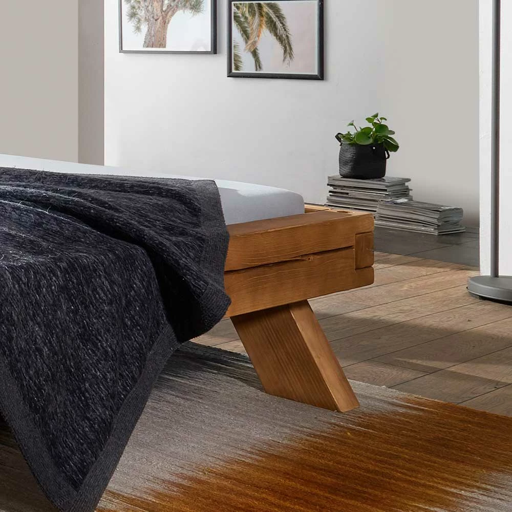 180x200 Design Holzbett aus Kiefer - Ciadas (dreiteilig) 180x200 Design Holzbett Aus Kiefer - Ciadas (dreiteilig) -Massivholzbetten Shop 180x200 design holzbett aus kiefer inkl 2 nachttische ciadas 04