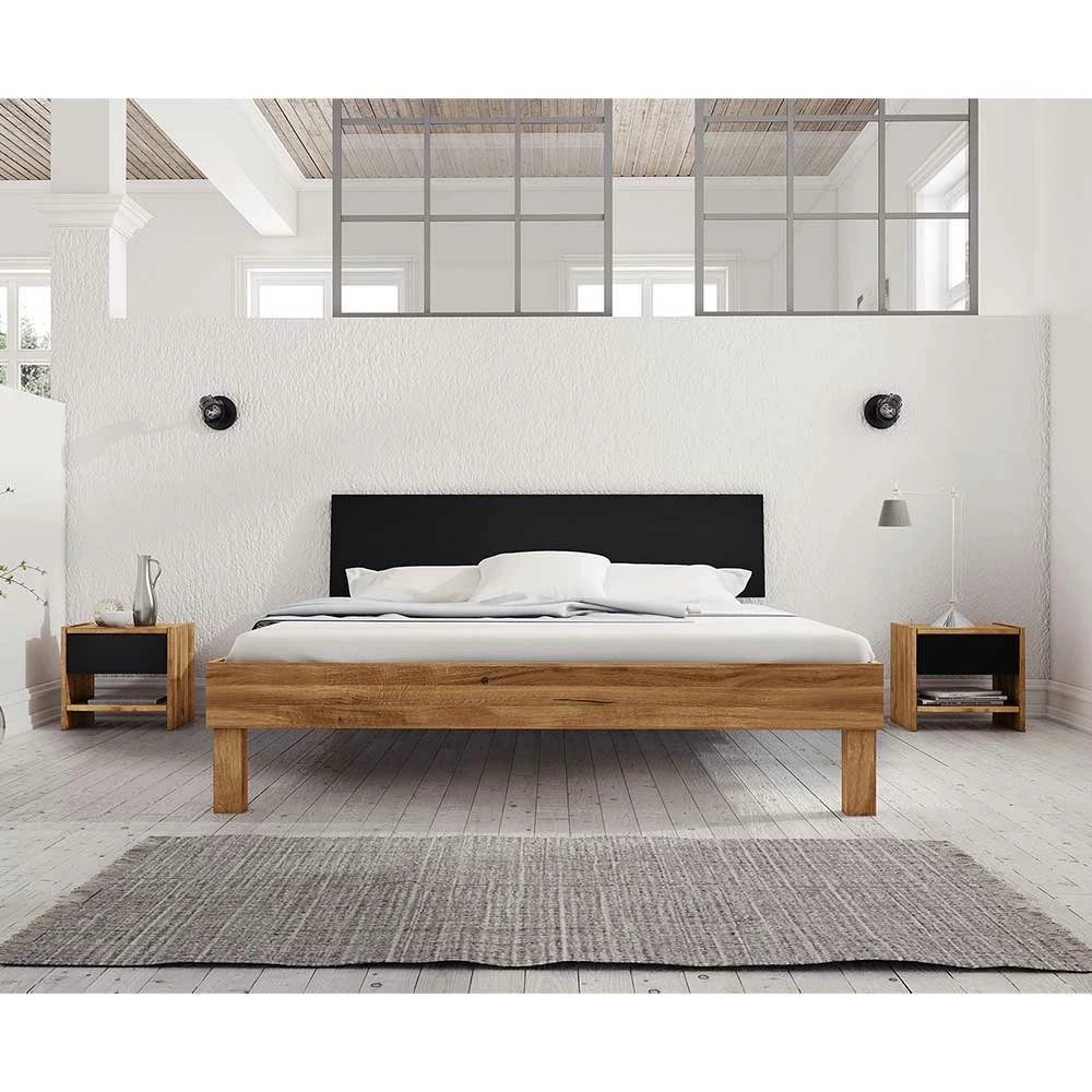210cm Holzbett & Nachttische - Olbysca (dreiteilig) 210cm Holzbett & Nachttische - Olbysca (dreiteilig) -Massivholzbetten Shop 210cm holzbett nachttische aus wildeiche massivholz olbysca 02