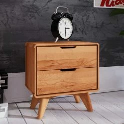 220 Überlänge Holzbett & Nachttische - Junola IV (dreiteilig) -Massivholzbetten Shop 220 ueberlaenge holzbett nachttische aus kernbuche junola iv 04