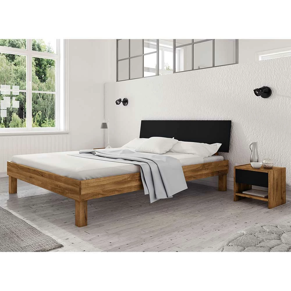 220cm Wildeichebett Mit Nachttischen - Olbysca (dreiteilig) 1 220cm Wildeichebett Mit Nachttischen - Olbysca (dreiteilig)