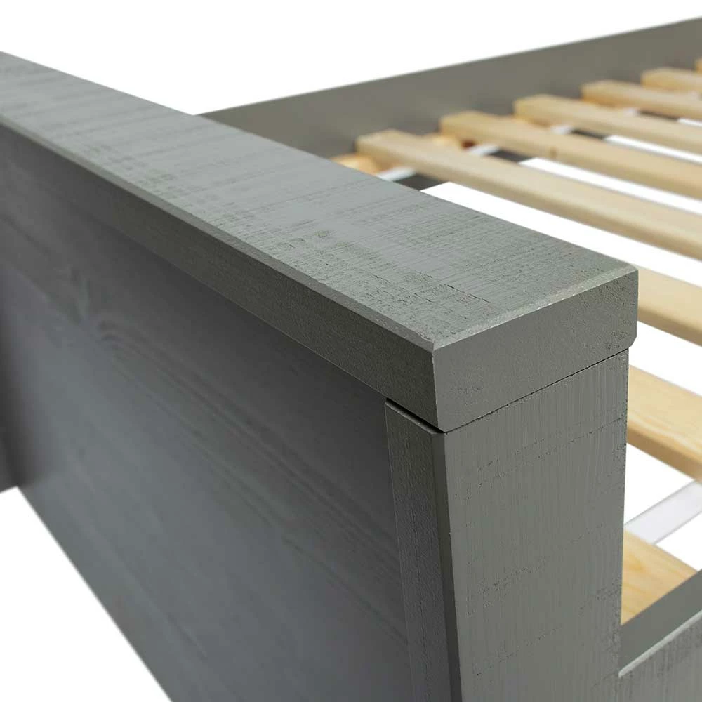 90x200 Holzbett In Grau Aus Kiefer - Firgetta - Image 6