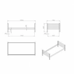 90x200 Massivholzbett In Grau Aus Kiefer - Yamescoa -Massivholzbetten Shop 90x200 massivholzbett in grau aus kiefer mit kopf fussteil yamescoa 03