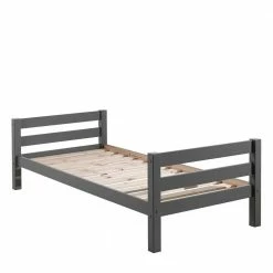 90x200 Massivholzbett In Grau Aus Kiefer - Yamescoa