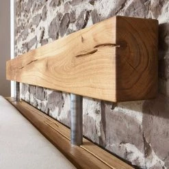 Balken Holzbett Aus Wildeiche Geölt - Satton I 4 Balken Holzbett Aus Wildeiche Geölt - Satton I -Massivholzbetten Shop balken holzbett aus wildeiche geoelt mit kufen gestell satton i 04