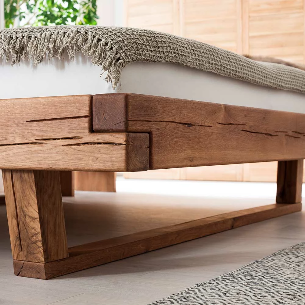 Balken Massivholzbett Aus Eiche - Tilla - Image 5