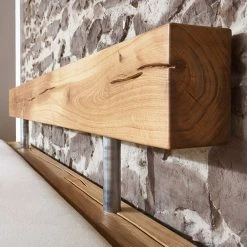 Balken Wildeiche Bett & Nachttische - Satton I (dreiteilig) -Massivholzbetten Shop balken wildeiche bett nachttische optional mit bettkasten satton i 05