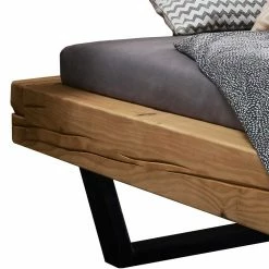 Balkenbett Ohne Kopfteil Aus Fichte Massivholz - Lary -Massivholzbetten Shop balkenbett ohne kopfteil aus fichte massivholz mit buegelbeinen metall schwarz lary 02