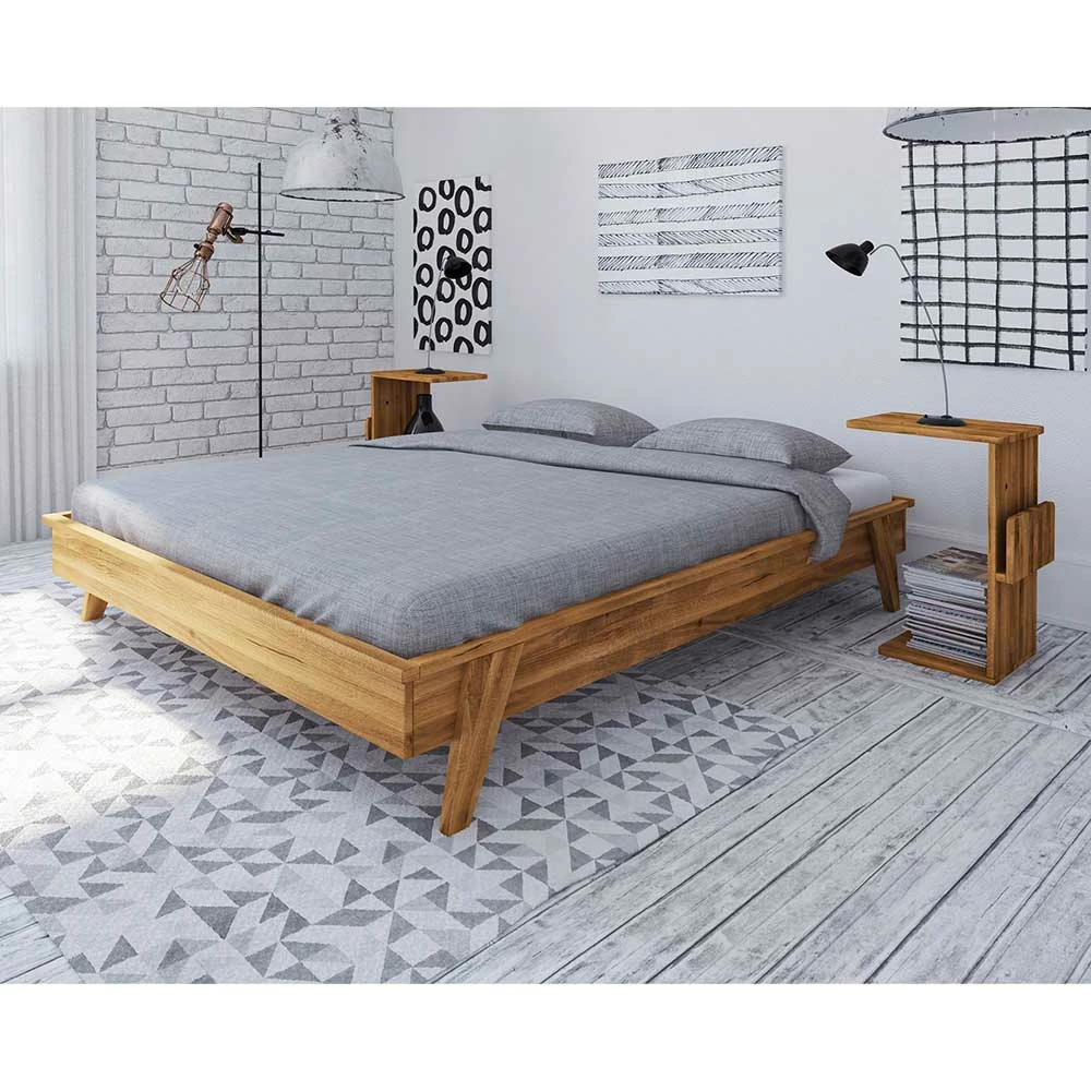 Bett In Übergröße Mit Nachttischen - Hardus (dreiteilig) 1 Bett In Übergröße Mit Nachttischen - Hardus (dreiteilig)