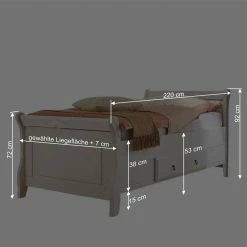 Bett Kazanova Mit Komforthöhe -Massivholzbetten Shop bett komforthoehe landhausstil kazanova be