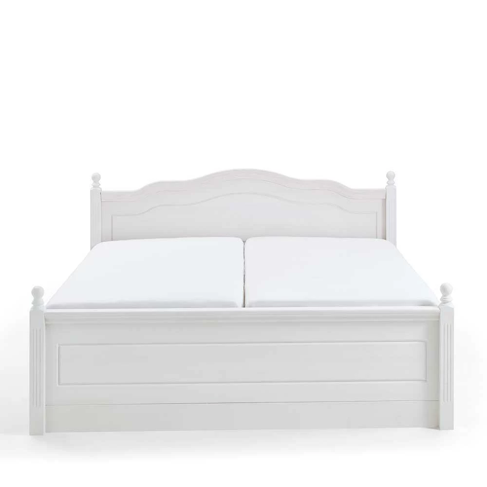 Bett Mit Stauraum Aus Kiefernholz Laburita In Weiß Lackiert - Image 5