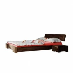 Bett Tunar In Nussbaumfarben Lackiert