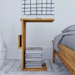 Bett Ohne Kopfteil & Nachttische - Hardus (dreiteilig) -Massivholzbetten Shop bett ohne kopfteil nachttische aus wildeiche massivholz retro hardus 08