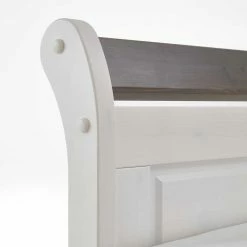 Bett Caneon In Weiß Grau -Massivholzbetten Shop bett weiss grau landhaus design caneon 03