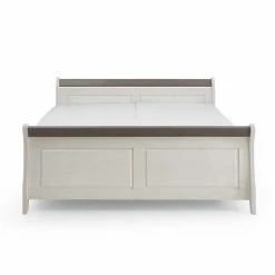 Bett Caneon In Weiß Grau -Massivholzbetten Shop bett weiss grau landhaus design caneon 04