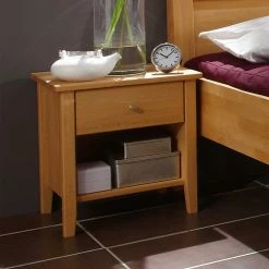 Buche Holzbett In Parkettverleimung - Jilmena (dreiteilig) -Massivholzbetten Shop buche holzbett in parkettverleimung mit nachtkommoden jilmena 04