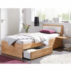 Buche Massivholzbett Gulmez Inklusive Bettkästen Mit Gedämpftem Selbsteinzug