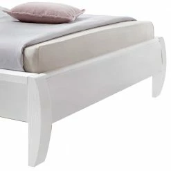 Design Doppelbett Aus Pinie Massivholz In Weiß - Mamba -Massivholzbetten Shop design doppelbett aus pinie massivholz in weiss mit polsterkopfteil in braun mamba 03