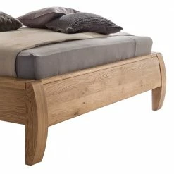 Designbett Aus Eiche Natur Mit Kopfteil - Joanthan -Massivholzbetten Shop designbett aus eiche natur mit kopfteil stoff in dunkelbraun joanthan 03