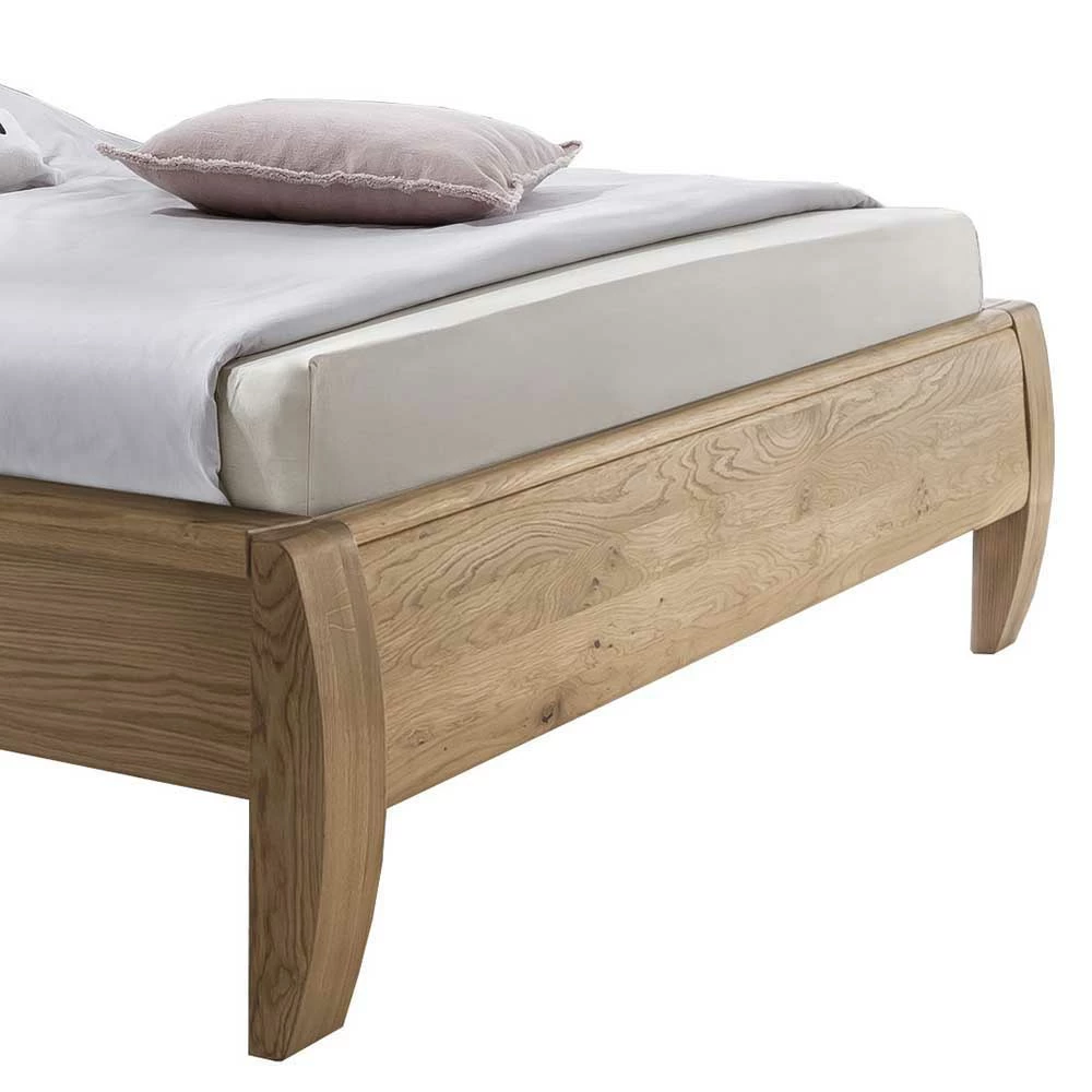 Designbett mit Polsterkopfteil Braun Manarola & Eiche teilmassiv Designbett Mit Polsterkopfteil Braun Manarola & Eiche Teilmassiv -Massivholzbetten Shop designbett mit polsterkopfteil braun eiche teilmassiv manarola 03