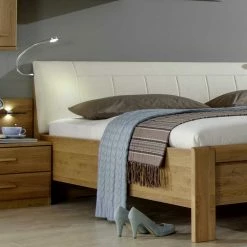 Doppelbett Waruna Aus Eiche 2 Doppelbett Waruna Aus Eiche -Massivholzbetten Shop doppelbett aus eiche polsterkopfteil waruna 02