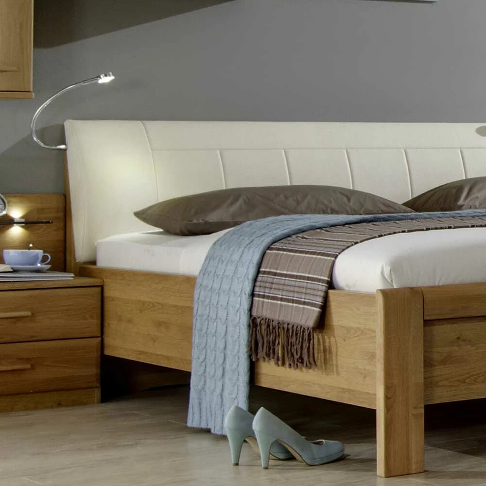 Doppelbett Waruna aus Eiche Doppelbett Waruna Aus Eiche -Massivholzbetten Shop doppelbett aus eiche polsterkopfteil waruna 02