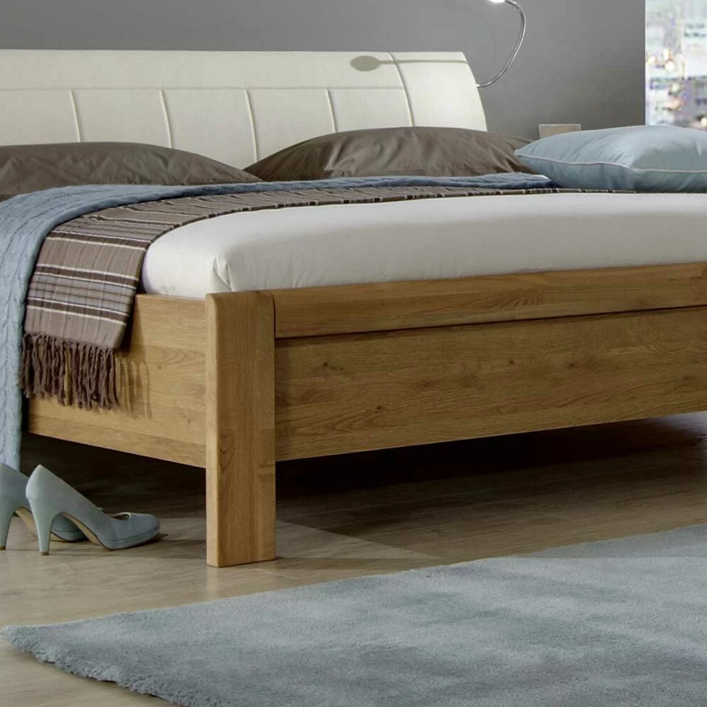 Doppelbett Waruna aus Eiche Doppelbett Waruna Aus Eiche -Massivholzbetten Shop doppelbett aus eiche polsterkopfteil waruna 03