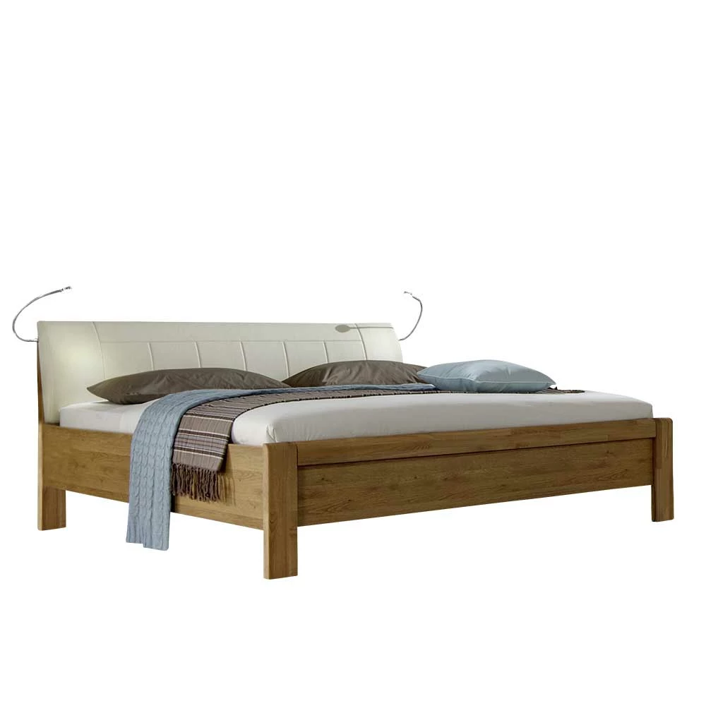 Doppelbett Waruna aus Eiche Doppelbett Waruna Aus Eiche -Massivholzbetten Shop doppelbett aus eiche polsterkopfteil waruna f