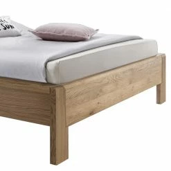 Doppelbett In Eiche Teilmassiv Lician Mit Kopfteil Microfaser Braun -Massivholzbetten Shop doppelbett in eiche teilmassiv mit kopfteil microfaser braun lician 03