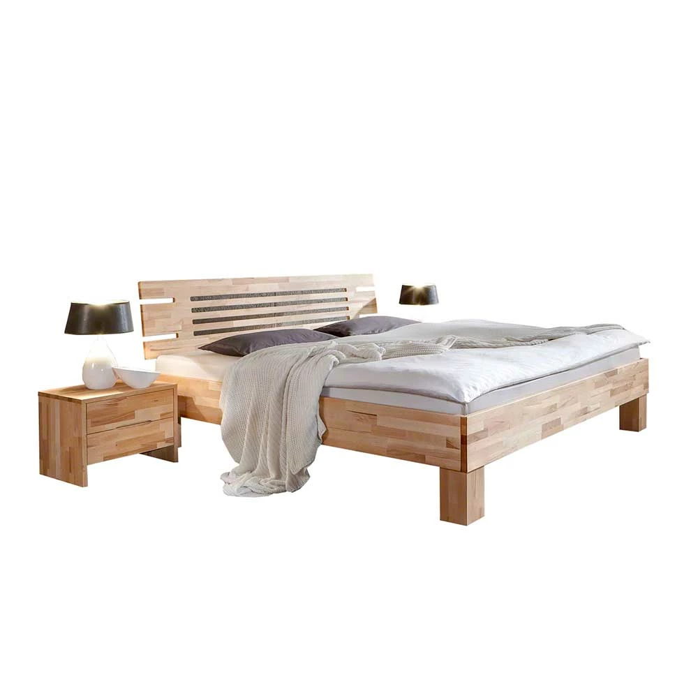 Doppelbett Kombi Zeremonia mit zwei Nachtkommoden (dreiteilig) Doppelbett Kombi Zeremonia Mit Zwei Nachtkommoden (dreiteilig) -Massivholzbetten Shop doppelbett kombi zwei nachtkommoden massivholz kernbuche geoelt zeremonia f