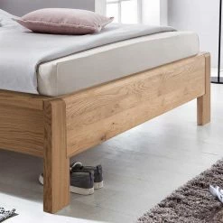 Doppelbett Mit Polsterkopfteil In Braun Uzyna & Rahmen Eiche Teilmassiv 3 Doppelbett Mit Polsterkopfteil In Braun Uzyna & Rahmen Eiche Teilmassiv -Massivholzbetten Shop doppelbett mit polsterkopfteil in braun rahmen eiche teilmassiv uzyna 03