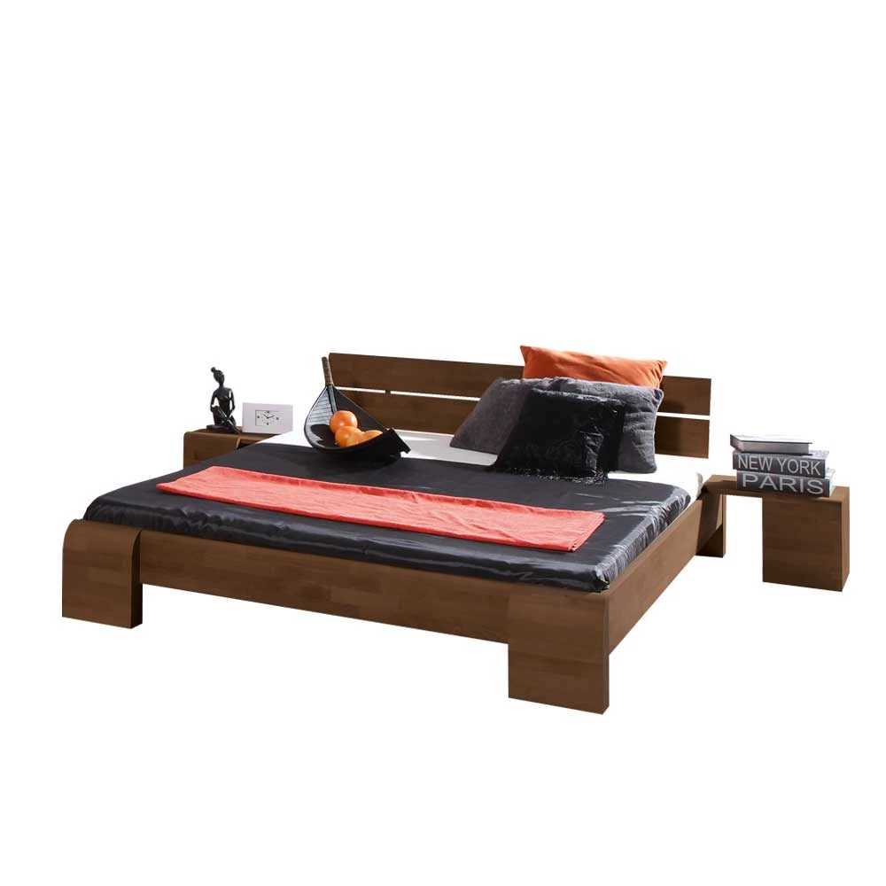 Doppelbett Omanu In Nussbaumfarben Lackiert 1 Doppelbett Omanu In Nussbaumfarben Lackiert