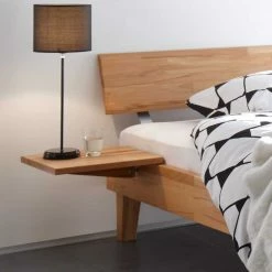 Echtholz Bett Mit Hänge-Nachttischen - Vanesto (dreiteilig) -Massivholzbetten Shop echtholz bett mit haenge nachttischen aus kernbuche massivholz vanesto 03