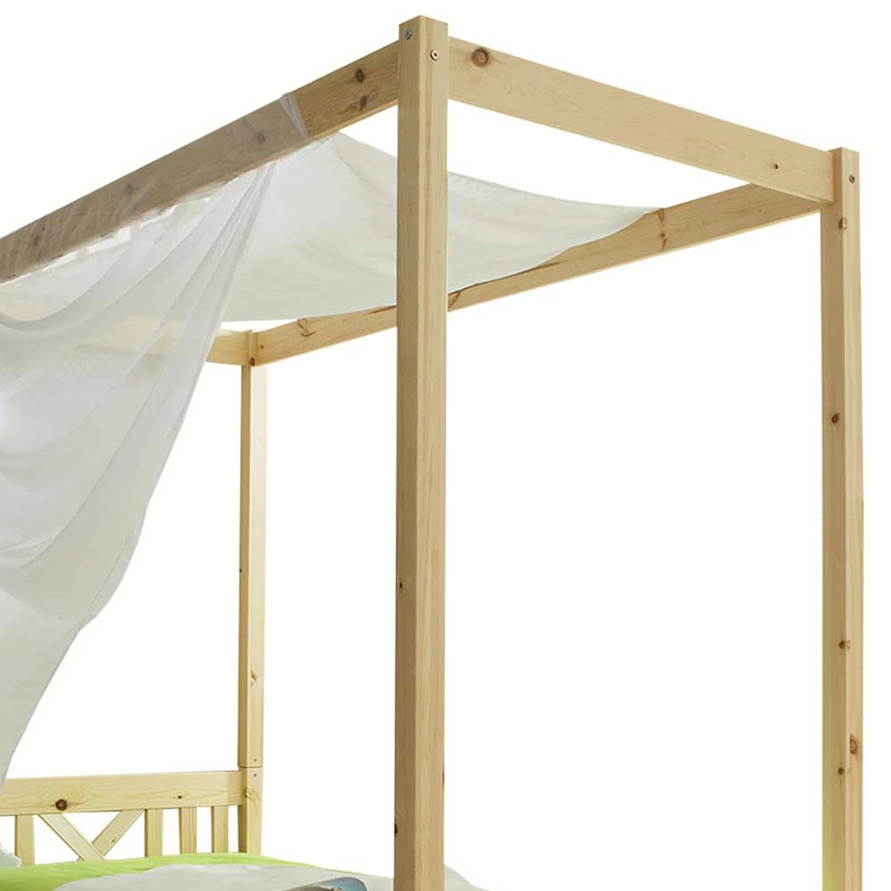 Echtholz Himmelbett als Einzelbett - Pless Echtholz Himmelbett Als Einzelbett - Pless -Massivholzbetten Shop echtholz himmelbett als einzelbett optional mit schubkaesten pless 03