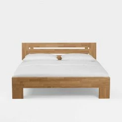 Echtholzbett Eletta Aus Wildeiche Massivholz -Massivholzbetten Shop echtholzbett aus wildeiche massivholz mit elegantem kopfteil eletta 02