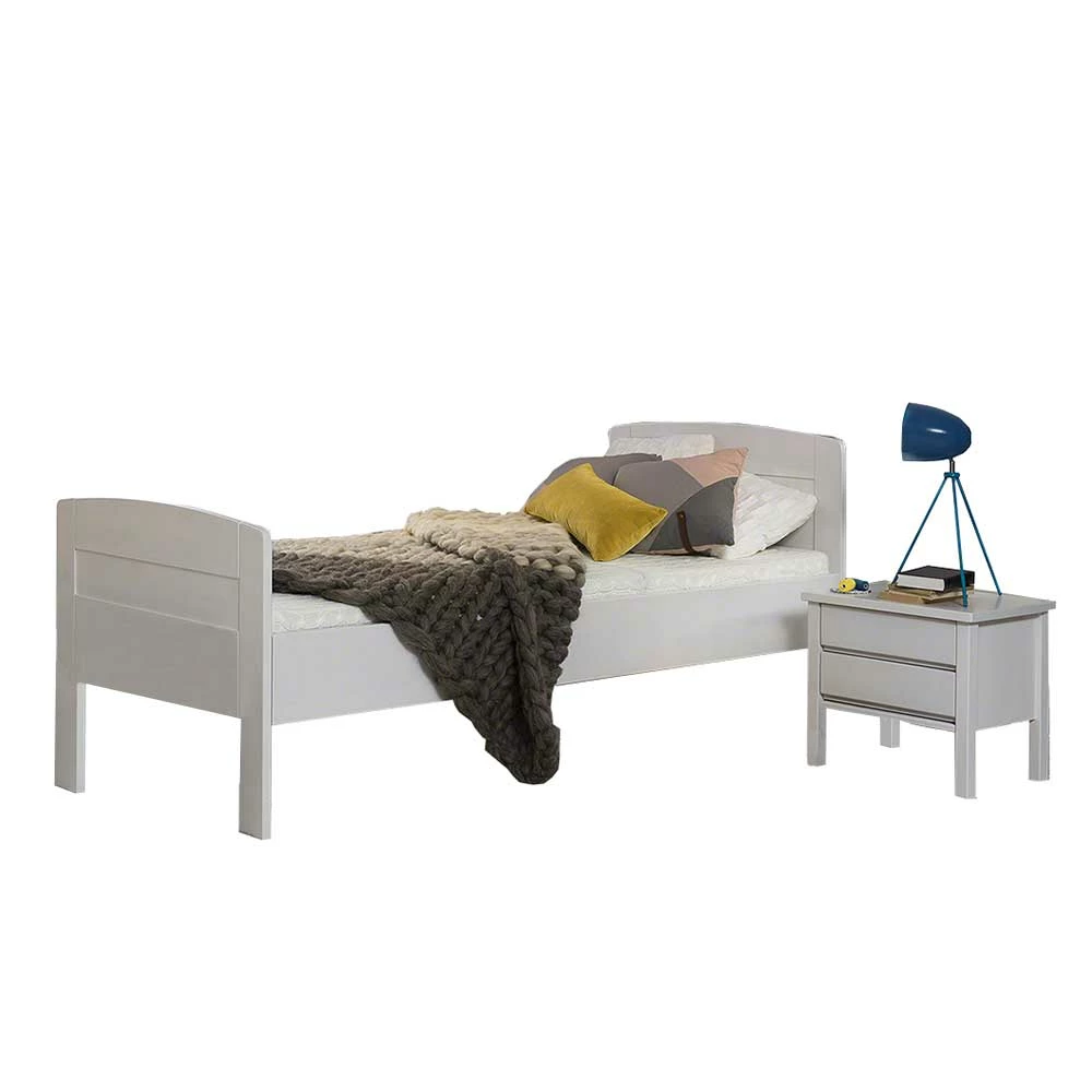 Einzelbett Marius aus Buche Massivholz (zweiteilig) Einzelbett Marius Aus Buche Massivholz (zweiteilig) -Massivholzbetten Shop einzelbett aus buche massivholz in weiss mit nachttisch im set marius f