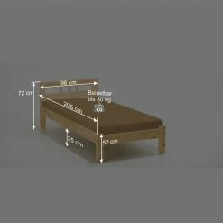 Einzelbett Nabrosia Aus Kiefer Massivholz -Massivholzbetten Shop einzelbett kiefer massivholz 90x200 cm nabrosia be