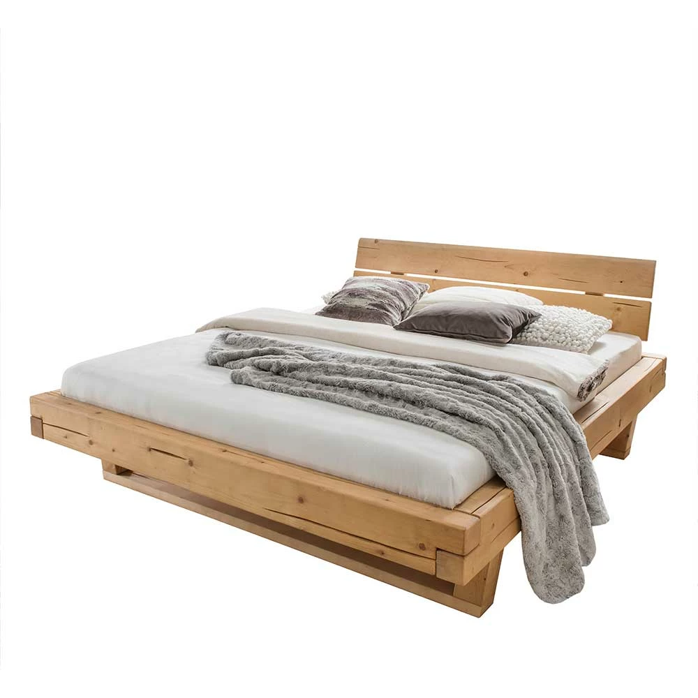 Fichtenholz Balkenbett mit Holzkufen - Djuro Fichtenholz Balkenbett Mit Holzkufen - Djuro -Massivholzbetten Shop fichtenholz balkenbett mit holzkufen fuer ein natuerlich modernes schlafzimmer djuro f