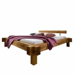 Geöltes Wildeichebett Im Balken Design - Elani