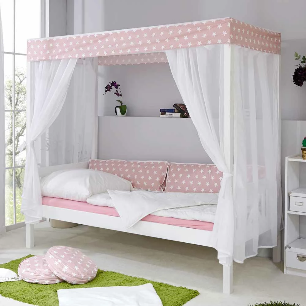 Himmelbett Newok für Mädchen Himmelbett Newok Für Mädchen -Massivholzbetten Shop himmelbett fuer maedchen mit fuenf staufaechern newok 06