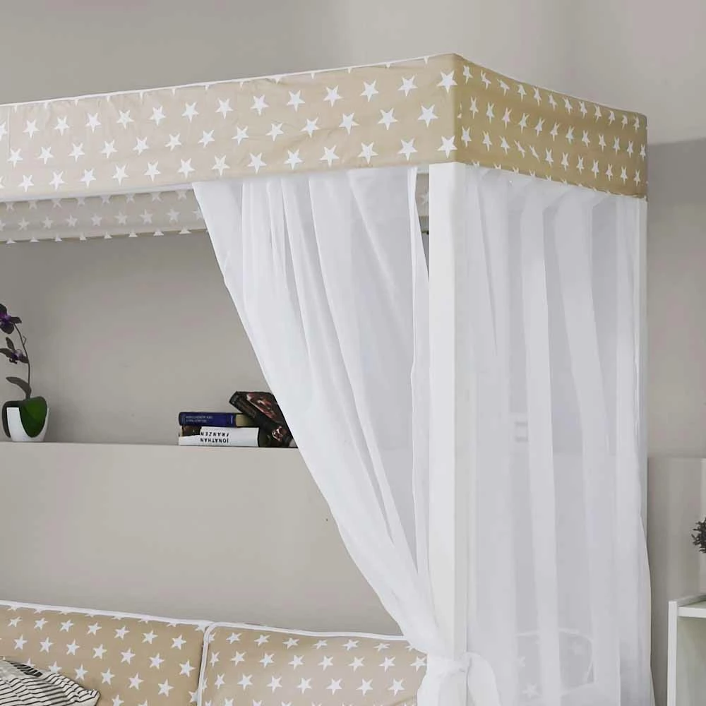 Himmelbett Limgo mit weißem Baldachin Himmelbett Limgo Mit Weißem Baldachin -Massivholzbetten Shop himmelbett mit weissem baldachin 90x200 cm limgo 02