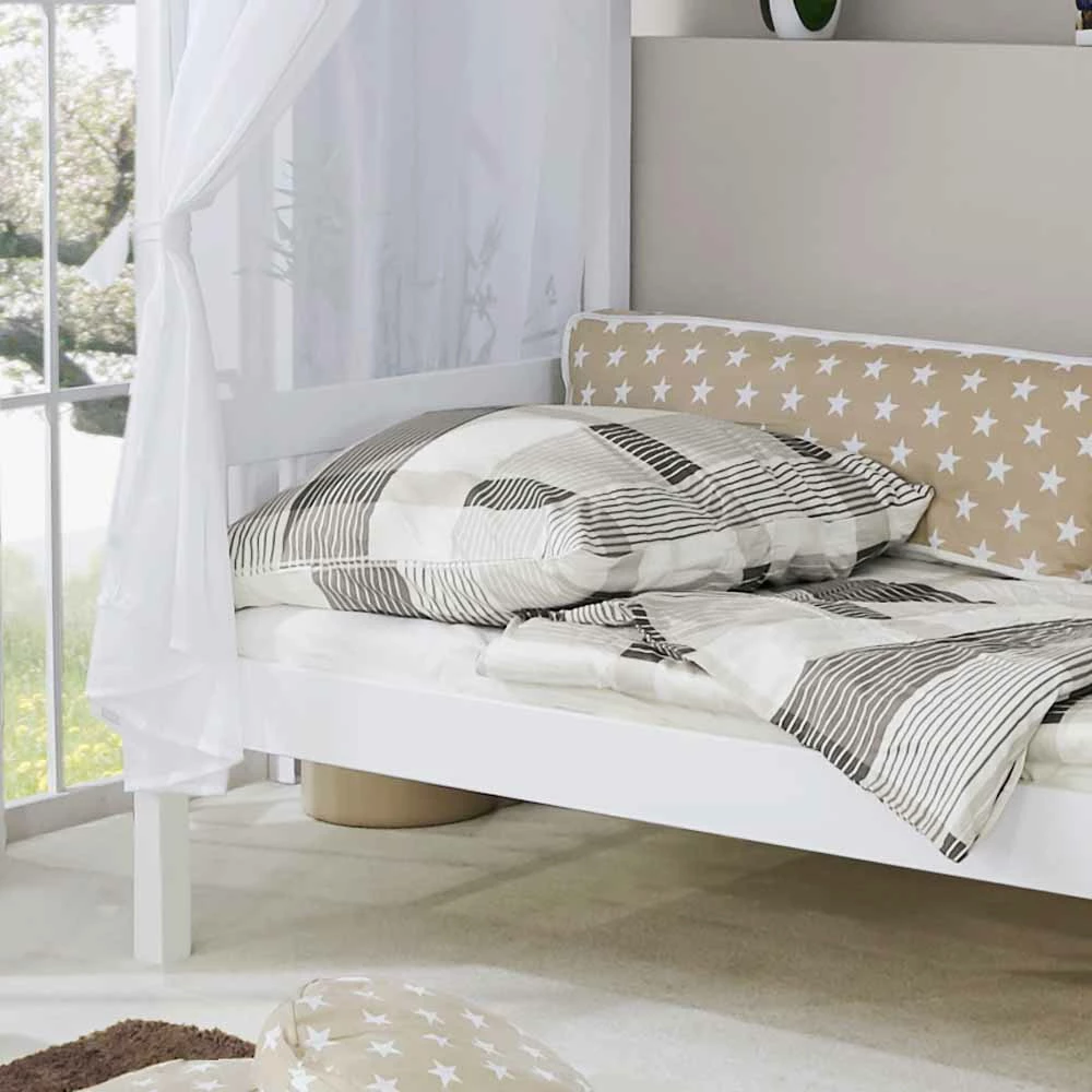 Himmelbett Limgo mit weißem Baldachin Himmelbett Limgo Mit Weißem Baldachin -Massivholzbetten Shop himmelbett mit weissem baldachin 90x200 cm limgo 05