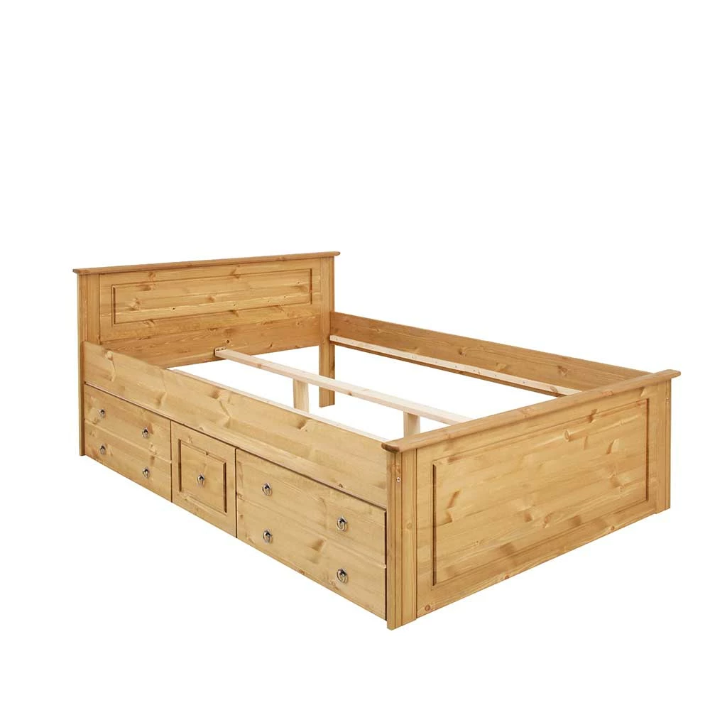 Holz Landhaus Doppelbett in Natur - Imressa Holz Landhaus Doppelbett In Natur - Imressa -Massivholzbetten Shop holz landhaus doppelbett in natur geoelt optional mit schubkaesten imressa 03
