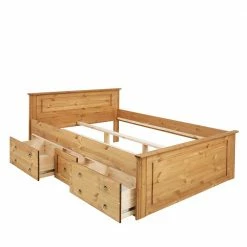Holz Landhaus Doppelbett In Natur - Imressa 4 Holz Landhaus Doppelbett In Natur - Imressa -Massivholzbetten Shop holz landhaus doppelbett in natur geoelt optional mit schubkaesten imressa 04