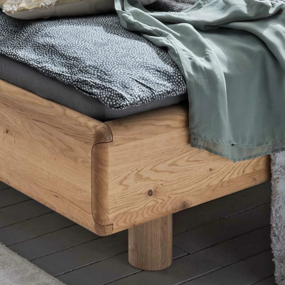 Holz Nachtkommoden & Bett Set - Fogros (dreiteilig) Holz Nachtkommoden & Bett Set - Fogros (dreiteilig) -Massivholzbetten Shop holz nachtkommoden bett set aus wildeiche mit leder kopfteil fogros 04