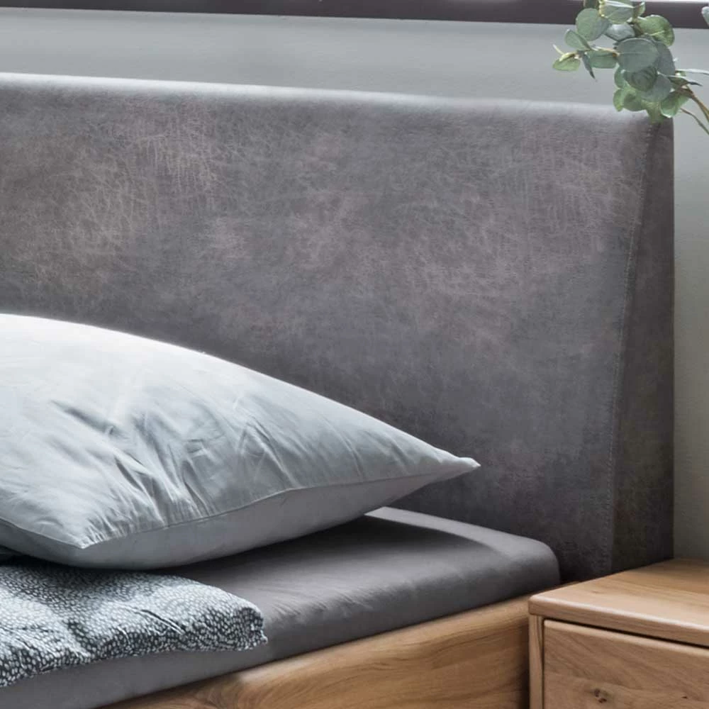 Holz Nachtkommoden & Bett Set - Fogros (dreiteilig) Holz Nachtkommoden & Bett Set - Fogros (dreiteilig) -Massivholzbetten Shop holz nachtkommoden bett set aus wildeiche mit leder kopfteil fogros 05