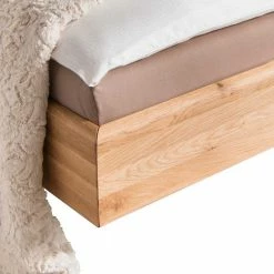 Holz Schwebebett Mit Lamellen Kopfteil - Smiralda -Massivholzbetten Shop holz schwebebett mit lamellen kopfteil aus wildeiche massivholz smiralda 03