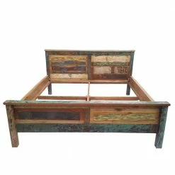 Holzbett Jamaica In Braun Bunt -Massivholzbetten Shop holzbett braun bunt shabby chic jamaica 03